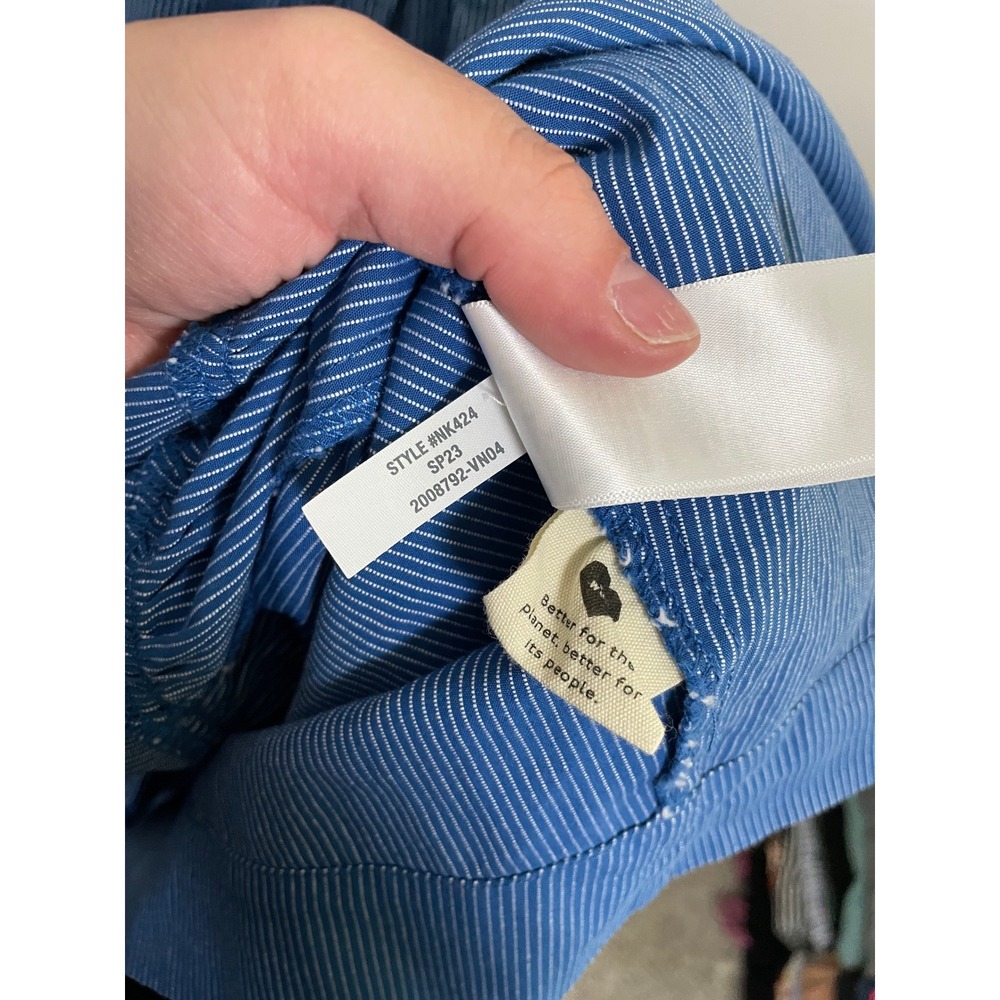 Madewell Stripe Button-Front Tiered Midi Dress Size 6 Classic Timeless Summer - Picture 11 of 11